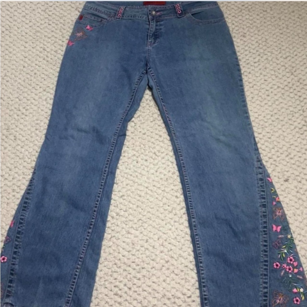 Embroidered Blue Jeans